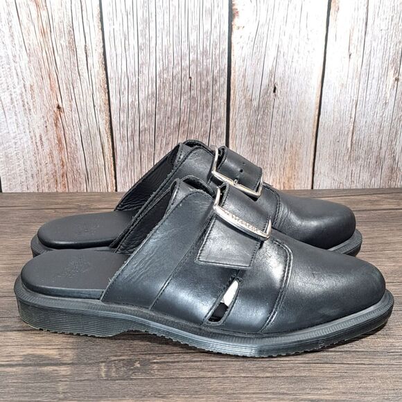 DR Martens Nyro Temperley Black Leather Slip on Mule Sandals w/Buckle Women's 6 - Picture 3 of 8